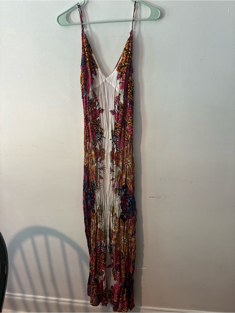 Free People Boho Printed Maxi Dress Colorful Festival Beach Dress XS